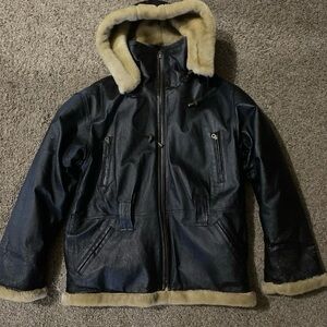 Wilda Black Leather Jacket with Tan Lining